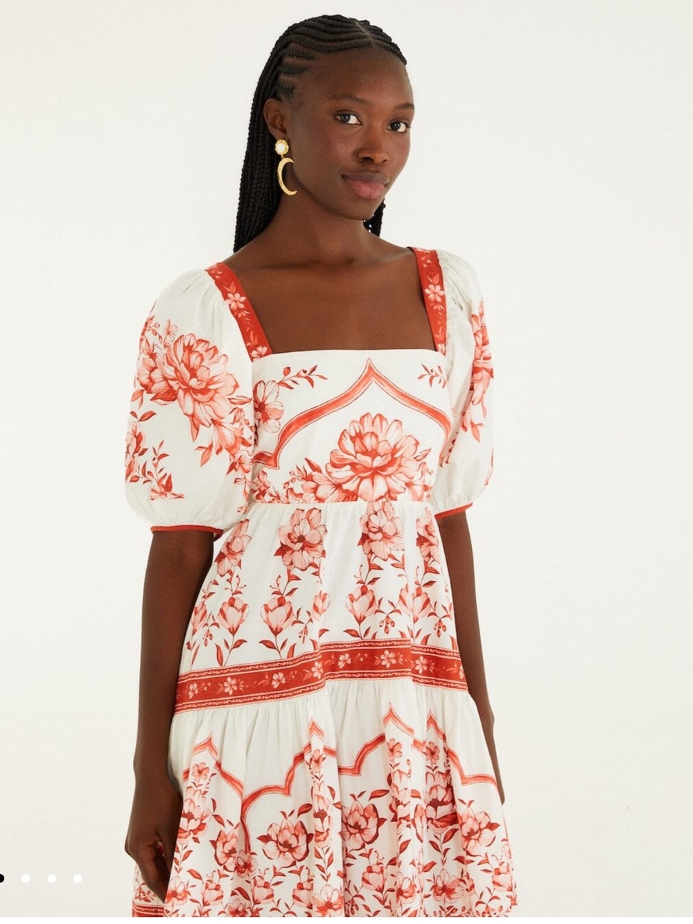 FARM Rio Red Porcelain Garden Mini Dress